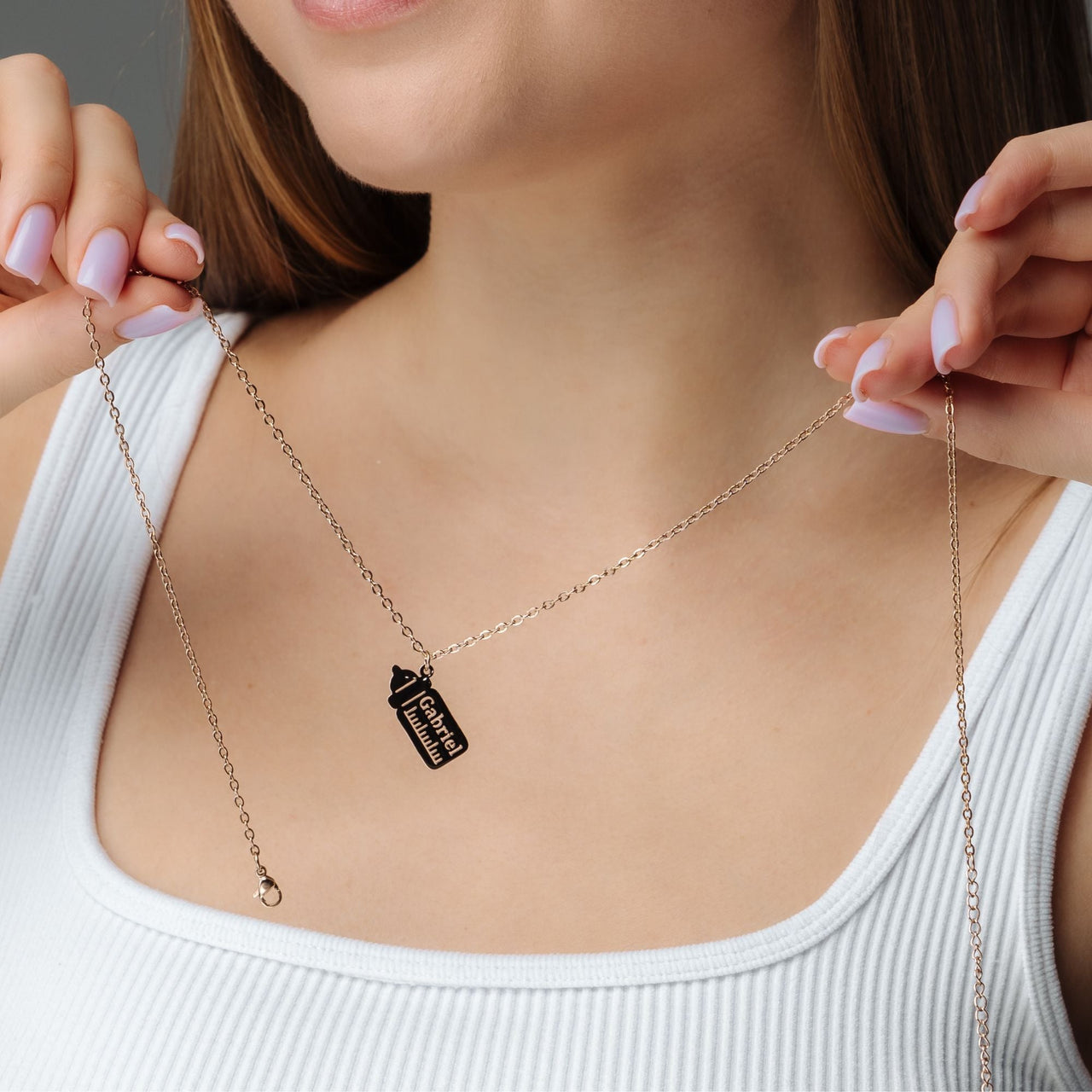 Baby Bottle Name Necklace - Custom Name Necklace - Custom Necklace - Necklaces for Girlfriend - Personalized Gift for Mom, Girlfriend & Grandmother Necklace Brother & Sisters