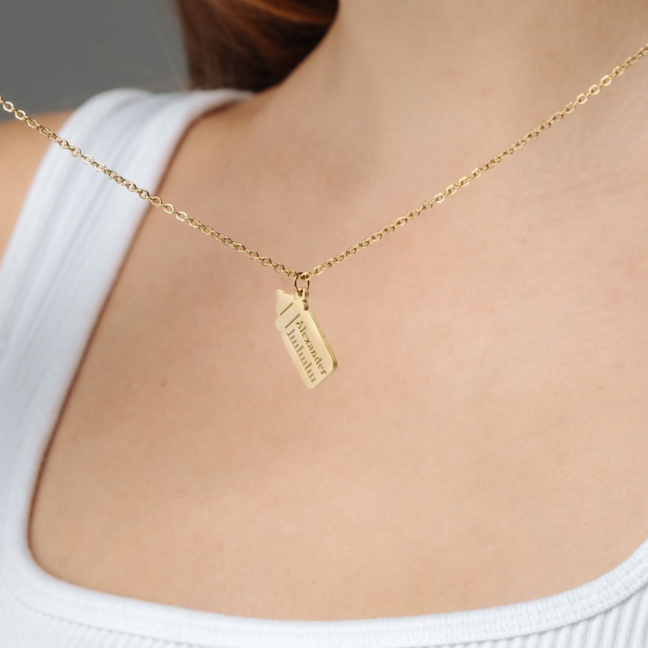 Baby Bottle Name Necklace - Custom Name Necklace - Custom Necklace - Necklaces for Girlfriend - Personalized Gift for Mom, Girlfriend & Grandmother Necklace Brother & Sisters