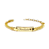 Thumbnail for Baby Name Bracelet - Personalised Baby Gift - Personalised Blanket Bracelet Gold / Baby or Kid (12-15cm) Brother & Sisters