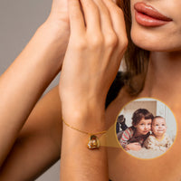 Thumbnail for Family Personalized Photo Bracelet - Personalized Gift for Woman - Custom Jewelry For Her - Custom Bracelet Picture - Personalised Photo Gift Bracelet Gold Brother & Sisters