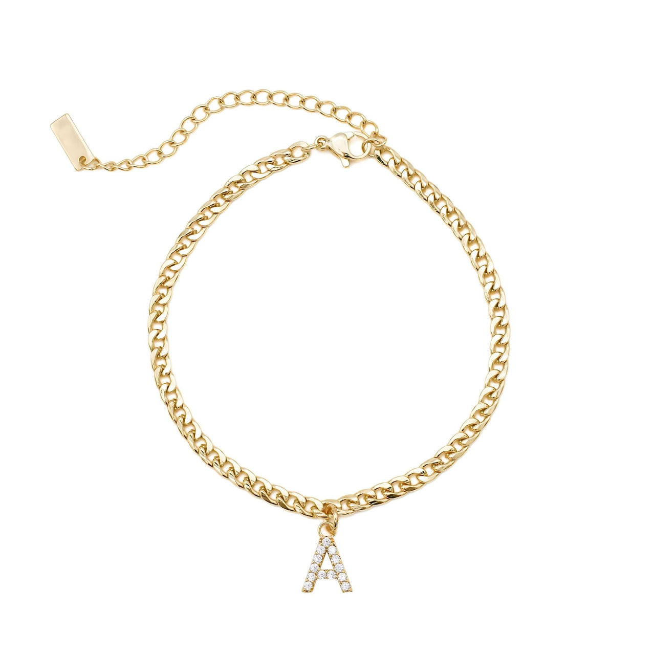 Gold Initial Anklet - Ankle Bracelet - Anklet for Women - Gold Leg Bracelet Anklet A Brother & Sisters