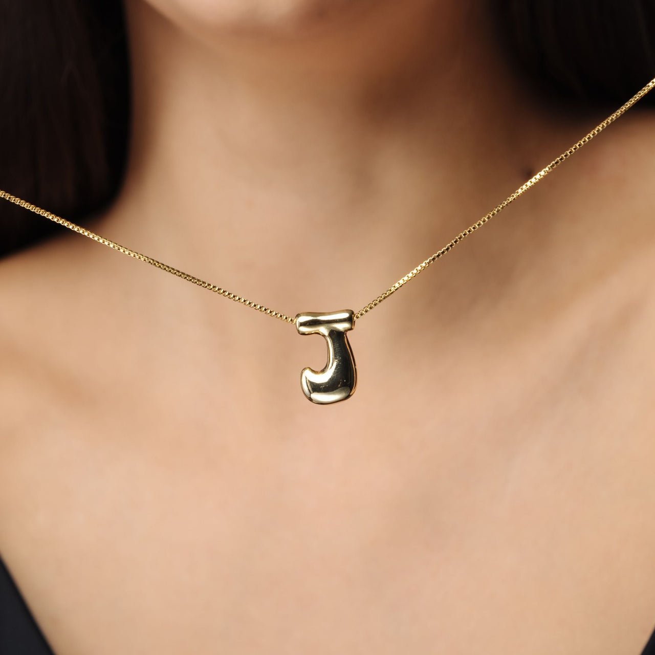 Gold Necklace for a Woman - Balloon Initial Necklace - Woman Necklace - Bubble Letter Necklace Necklace Brother & Sisters