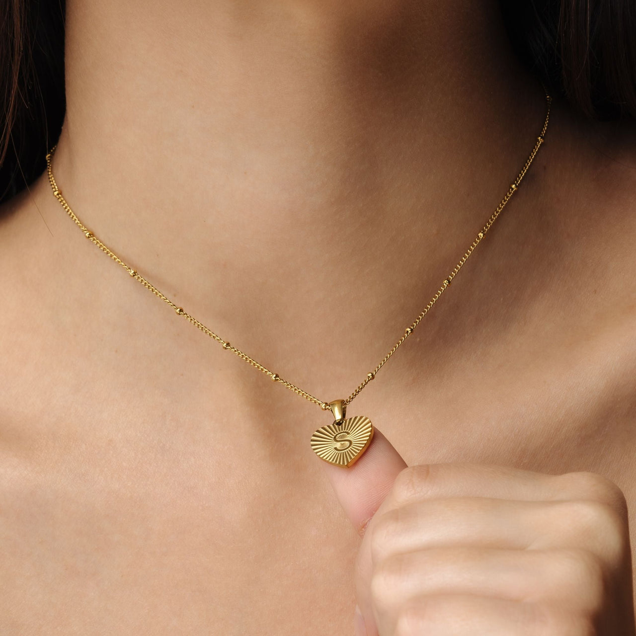 Gold Necklace for a Woman - Sentimental Initial Necklace - Woman Necklace - Letter Necklace - Heart Necklace Necklace Brother & Sisters