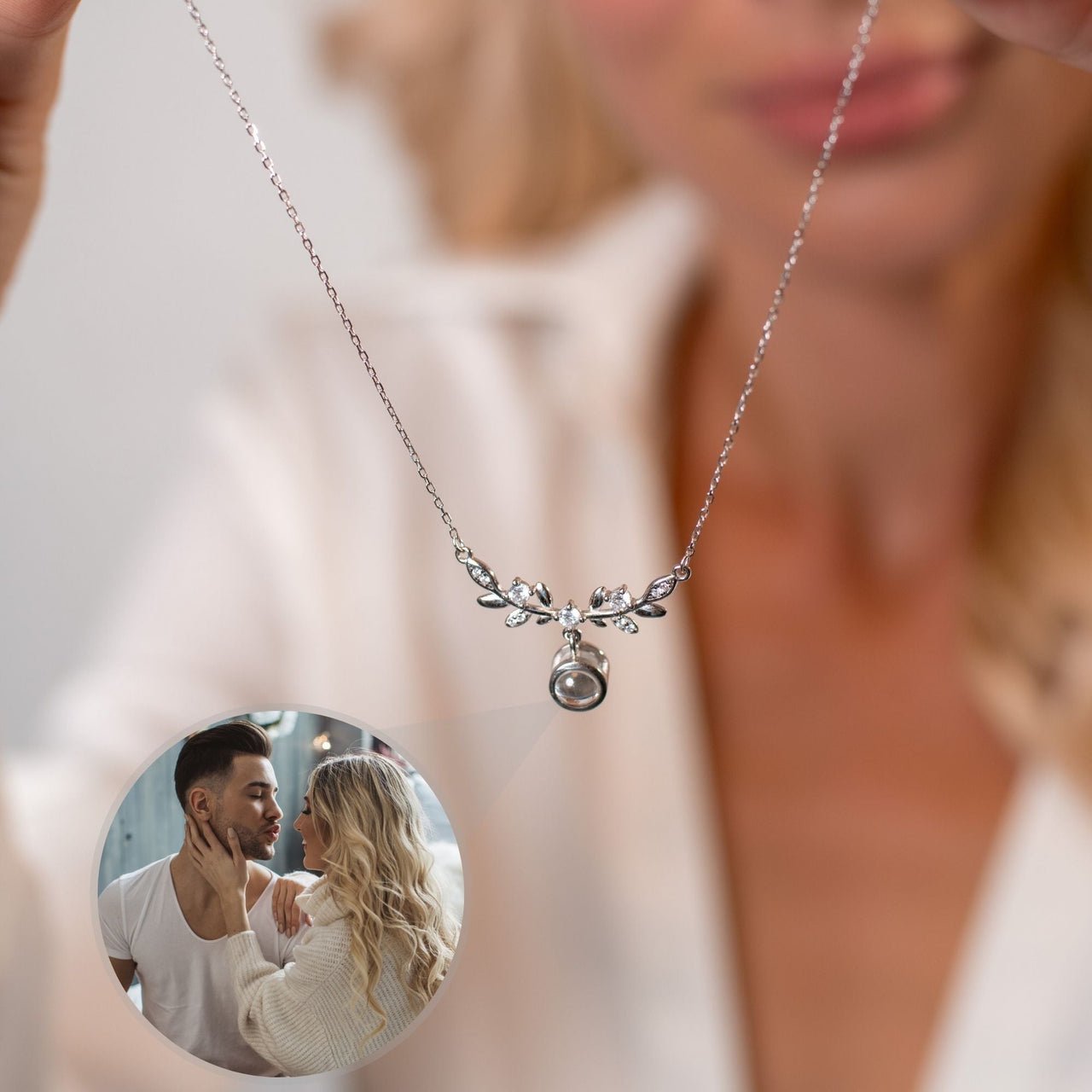 Nature Photo Personalised Necklace  - Photo Necklace - Photo Projection Necklace Necklace Silver Brother & Sisters