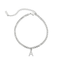 Thumbnail for Silver Initial Anklet - Ankle Bracelet - Anklet for Women - Silver Leg Bracelet Anklet A Brother & Sisters