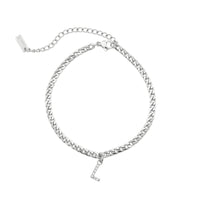 Thumbnail for Silver Initial Anklet - Ankle Bracelet - Anklet for Women - Silver Leg Bracelet Anklet L Brother & Sisters