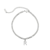 Thumbnail for Silver Initial Anklet - Ankle Bracelet - Anklet for Women - Silver Leg Bracelet Anklet R Brother & Sisters