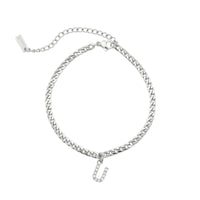Thumbnail for Silver Initial Anklet - Ankle Bracelet - Anklet for Women - Silver Leg Bracelet Anklet U Brother & Sisters