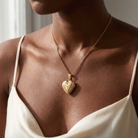 Thumbnail for Scroll Heart Photo Locket Necklace