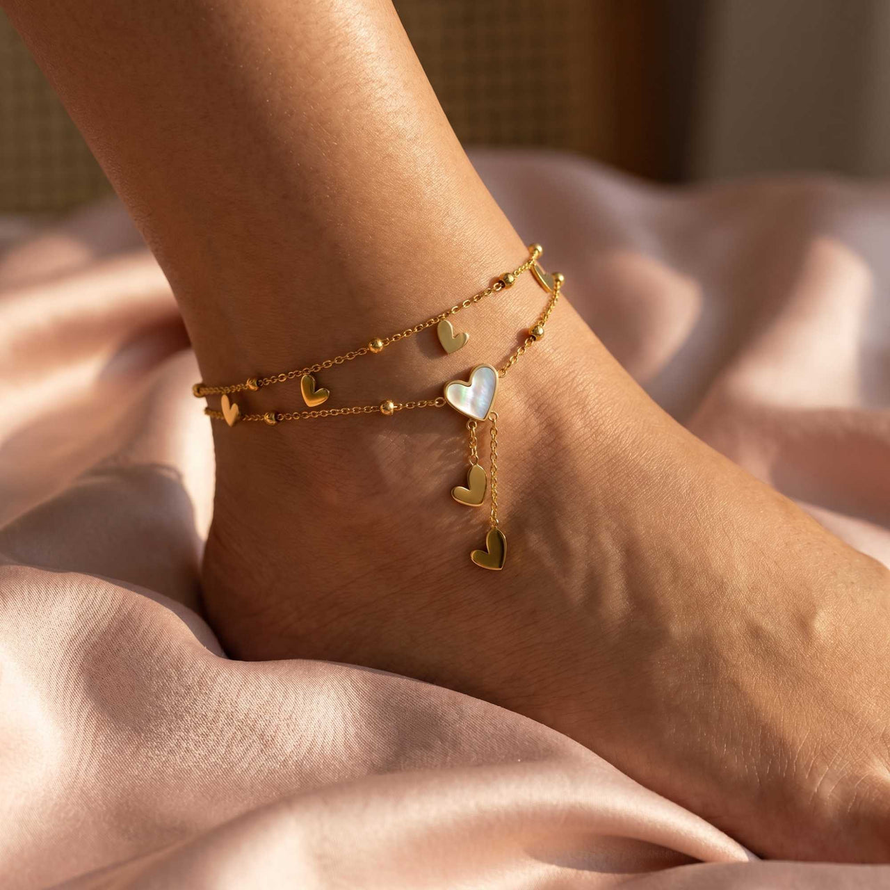 Heart Pearl Anklet