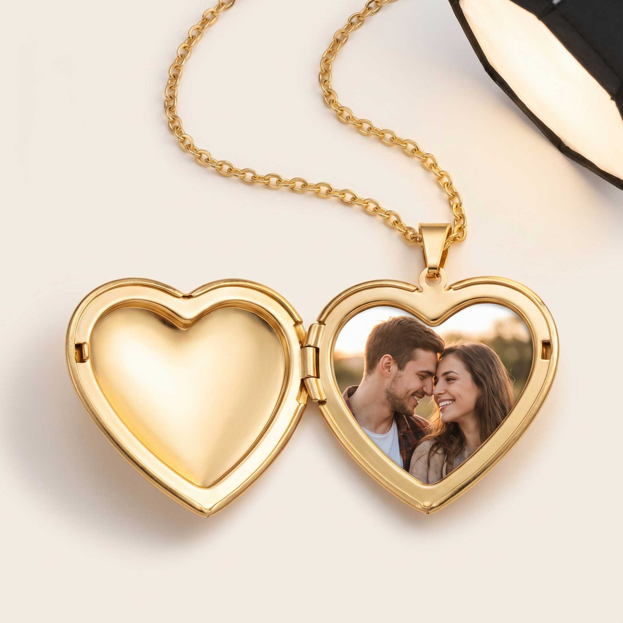 Floral Heart Photo Locket Necklace