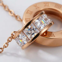 Thumbnail for Necklace with Joined Rings & Crystals