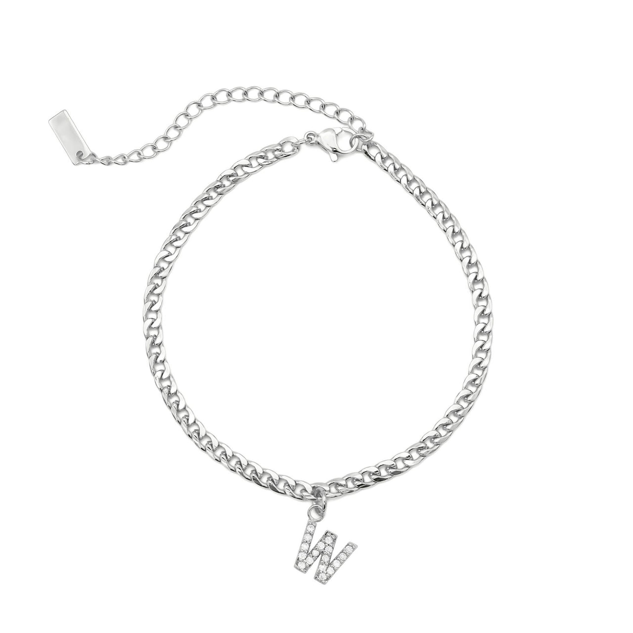 Bracelet Cheville Initiale en Argent