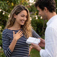 Thumbnail for Stainless steel stud earrings — offered as a gift, silver | SKU: 419620-silver