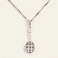 Thumbnail for Badminton Racket Necklace Silver – studio packshot | Brother & Sisters | SKU: White Gold