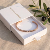 Thumbnail for Be Gorgeous, Be Yourself, rose gold bracelet — gift box | SKU: bgby-rg