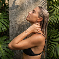 Thumbnail for Rose gold bracelet worn in a tropical outdoor shower | SKU: 25535339-rose-gold