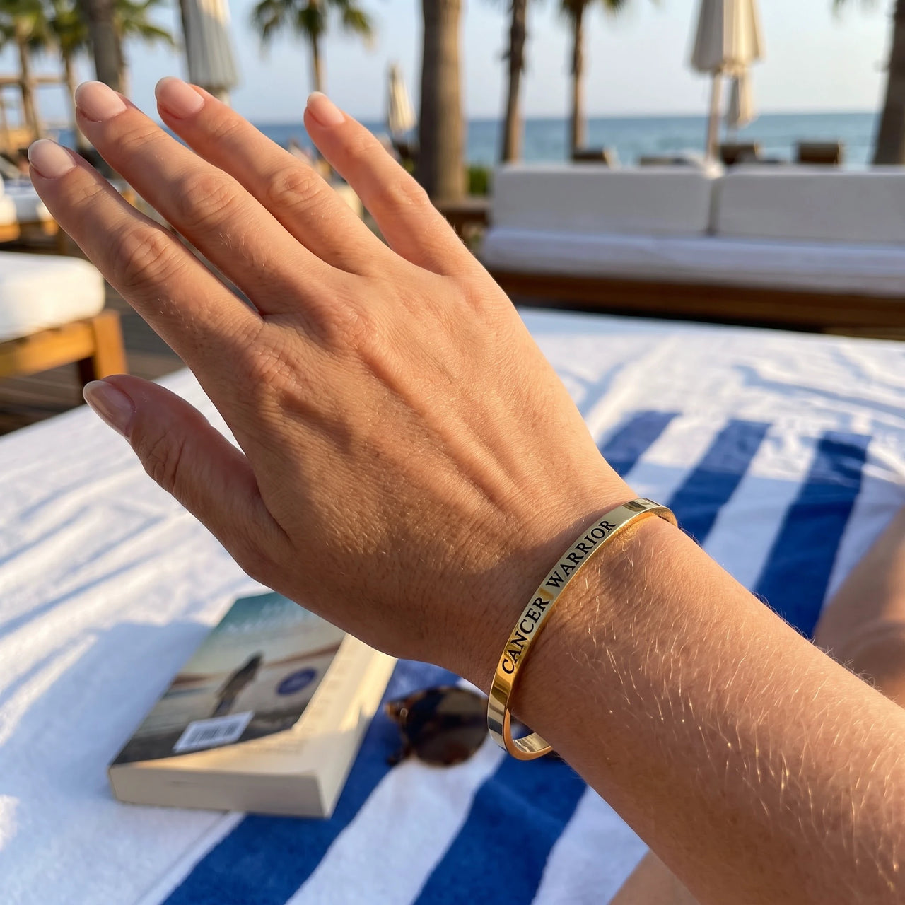 Cancer gifts — worn, real size, gold | SKU: 7220397-gold-plated-color
