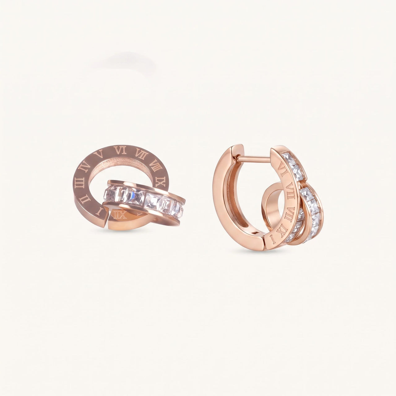 Rose gold hoop earrings — product photo on a white background, rose gold | SKU: 11137578-rose-gold