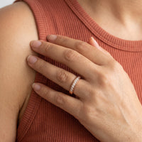 Thumbnail for Close-up of the Engagement Ring & Crystals in rose gold worn | SKU: 25535394-6-rose-gold