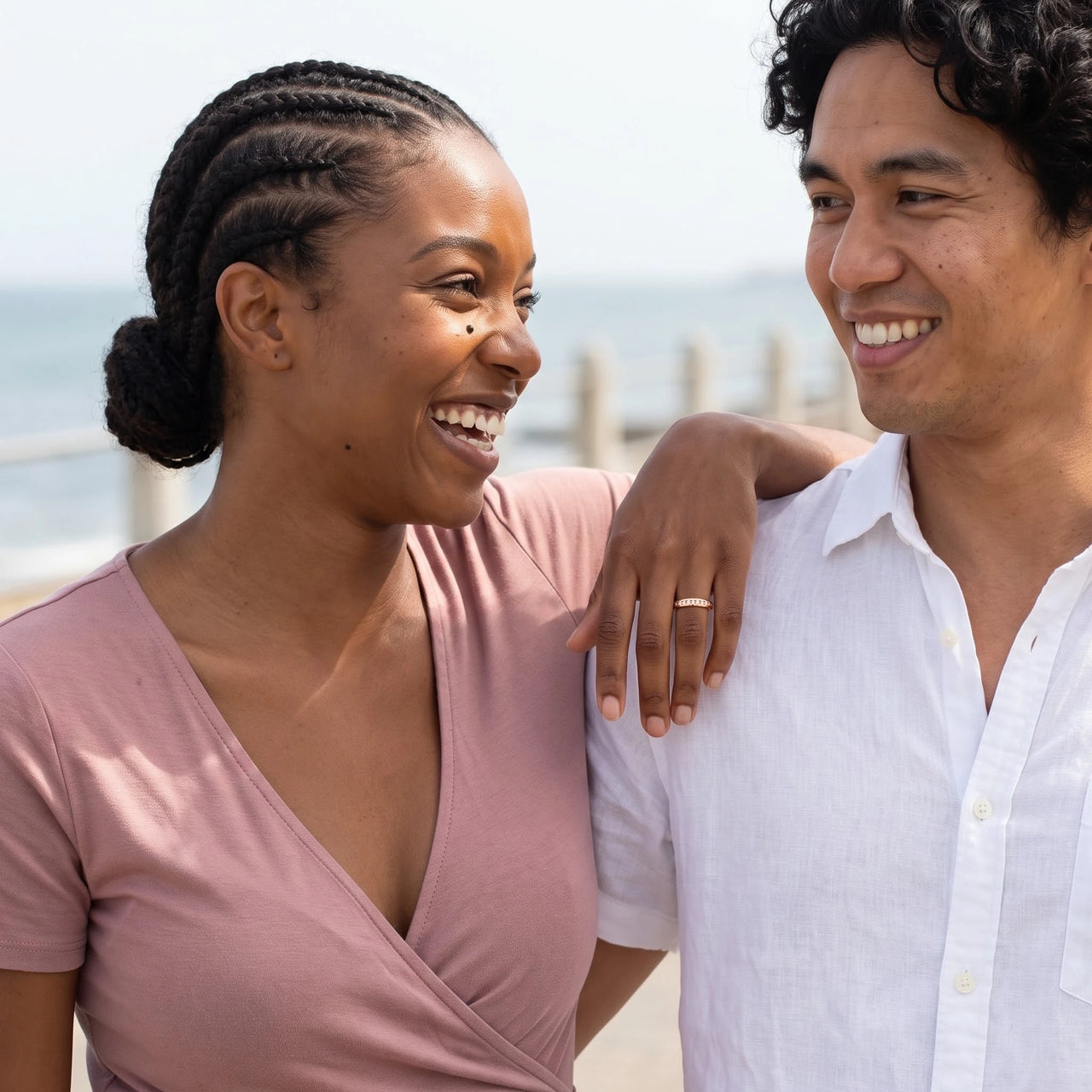 Couple moment, she wears the Engagement Ring & Crystals in rose gold | SKU: 25535394-6-rose-gold