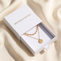 Thumbnail for Gold coin necklace — in the gift box, gold | SKU: le-tendance-g