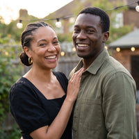 Thumbnail for Double hoop earrings — worn by a couple, gold | SKU: lescroisees