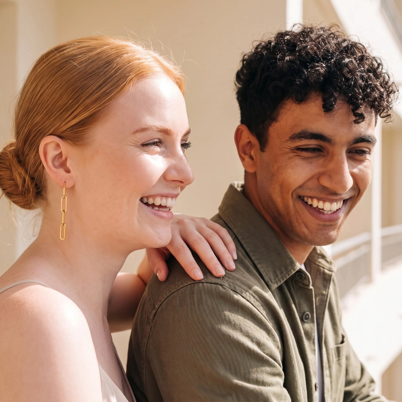 The Pendantes, gold earrings — couple | SKU: lespendantes