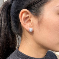 Thumbnail for Round stud earrings — close-up of the details, silver | SKU: 19991927