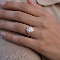 Thumbnail for Close-up of the Rose Gold Circle Ring worn | SKU: 101791-4.5-rose-gold