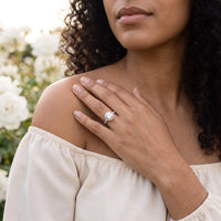 Thumbnail for Halo ring — worn, everyday gesture, silver | SKU: 101791-4.5-silver