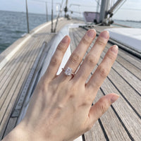 Thumbnail for Rose gold engagement ring — worn, real size, rose gold | SKU: 1969566-4-5-rose-gold